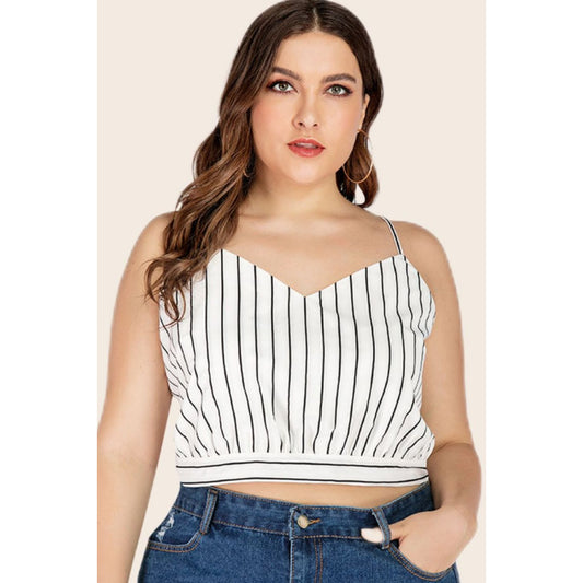 Striped Tie-Back Cropped Cami